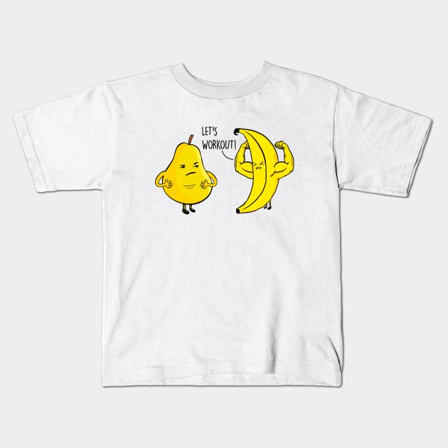 Pear and banana Kids T-Shirt by My Happy-Design